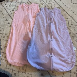 Set of 2 baby girl size medium 100% cotton  sleep sacks